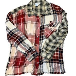 Tru Luxe Jeans multi color button down Size Large long sleeve plaid Shirt
